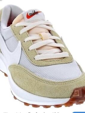 Nike Women’s waffle debut light bone and Sail Suede & Mesh Sneakers-NEW